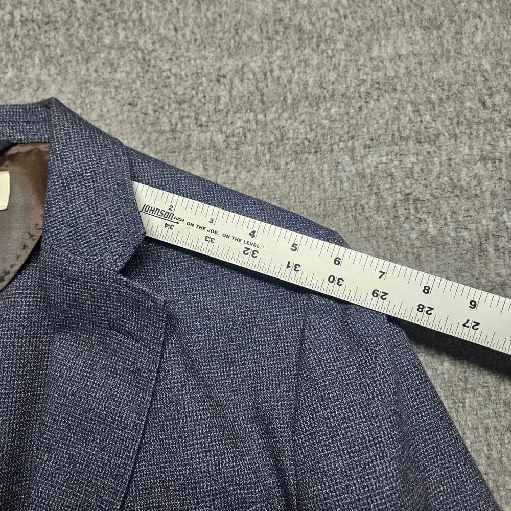 Joseph Abboud Sport Coat Mens Large Blue Textured Cotton Blazer Unstructured